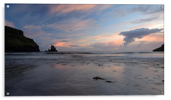 Talisker Bay at Sunset Acrylic by Maria Gaellman