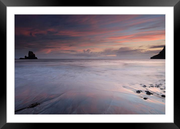 Talisker Bay at Sunset Framed Mounted Print by Maria Gaellman