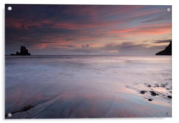 Talisker Bay at Sunset Acrylic by Maria Gaellman