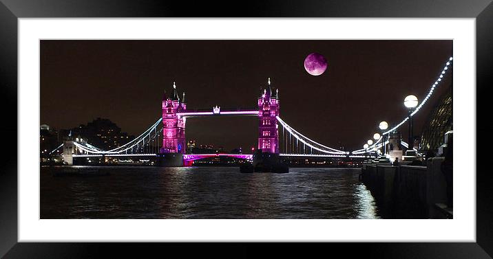 Moonlit Tower Bridge in London.   Framed Mounted Print by Stephen Ward
