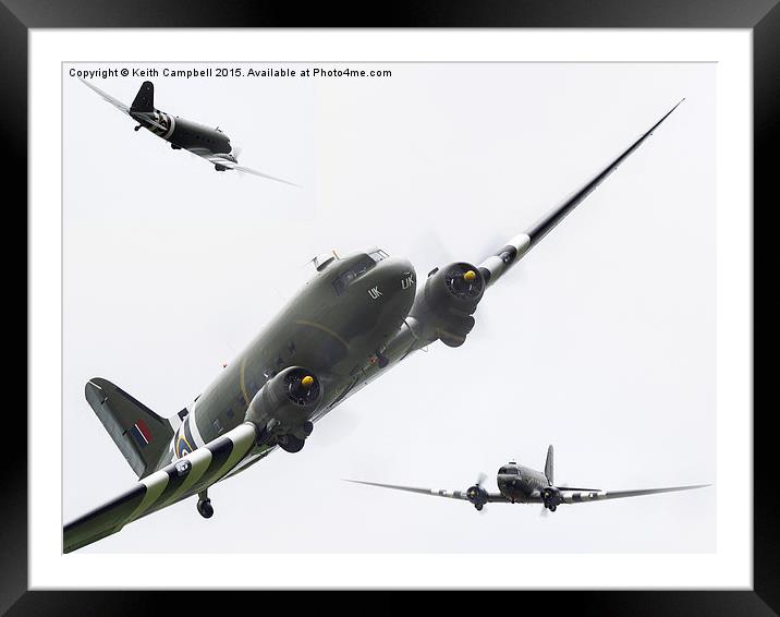 DC3 Dakota ZA947 3-view Framed Mounted Print by Keith Campbell