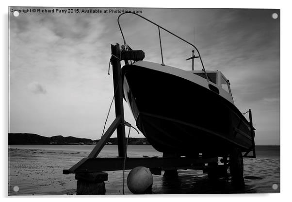  Llyn Fishing Boat Acrylic by Richard Parry