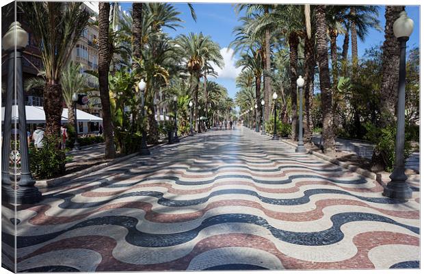  Alicante wavy pavement Canvas Print by Leighton Collins