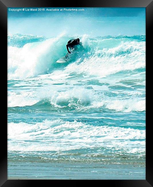  Surfing fun Framed Print by Liz Ward