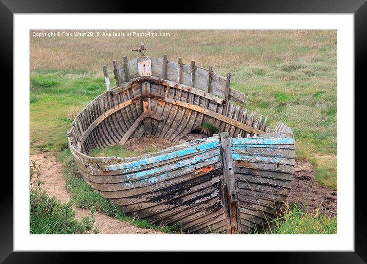  Old Boat at Wells Framed Mounted Print by Fred West