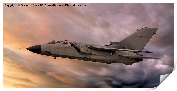  Panavia A-200 Tornado at Sunset Print by Steve H Clark