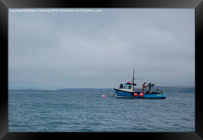  Cornish fishing boat. Framed Print by Angela Starling