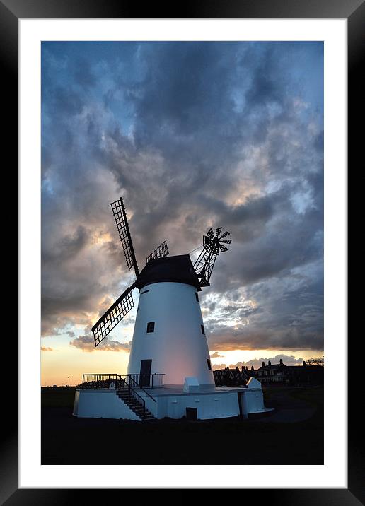 Sunset Sky Lytham Windmill Framed Mounted Print by Gary Kenyon