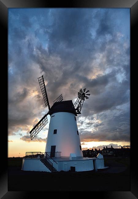 Sunset Sky Lytham Windmill Framed Print by Gary Kenyon
