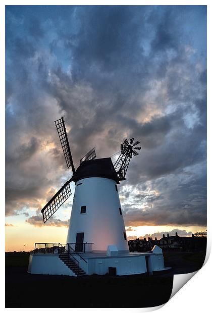 Sunset Sky Lytham Windmill Print by Gary Kenyon