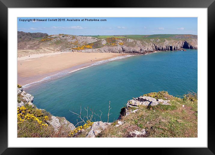 Barafundle Bay Pembrokeshire  Framed Mounted Print by Howard Corlett