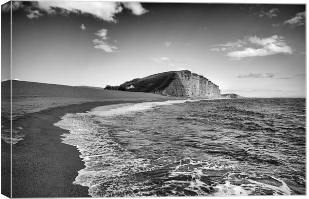  East Cliff in monochrome.   Canvas Print by Mark Godden