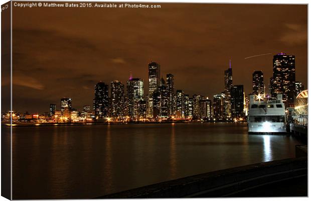 Chicago late night cityscape Canvas Print by Matthew Bates