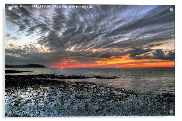  West Somerset Coastline Sunset Acrylic by austin APPLEBY