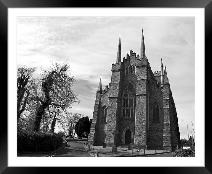 Downpatrick Cathedral Framed Mounted Print by Larry Pegram