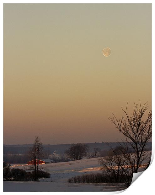 Winter Moon Print by Larry Pegram