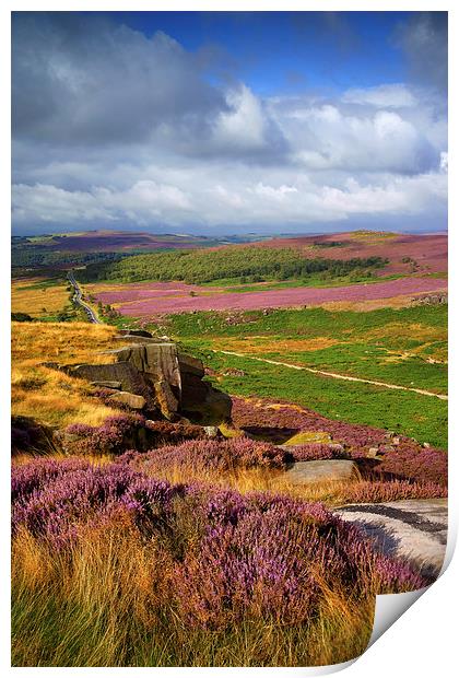 Burbage Rocks and Valley  Print by Darren Galpin