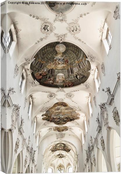 church ceiling Canvas Print by Jo Beerens
