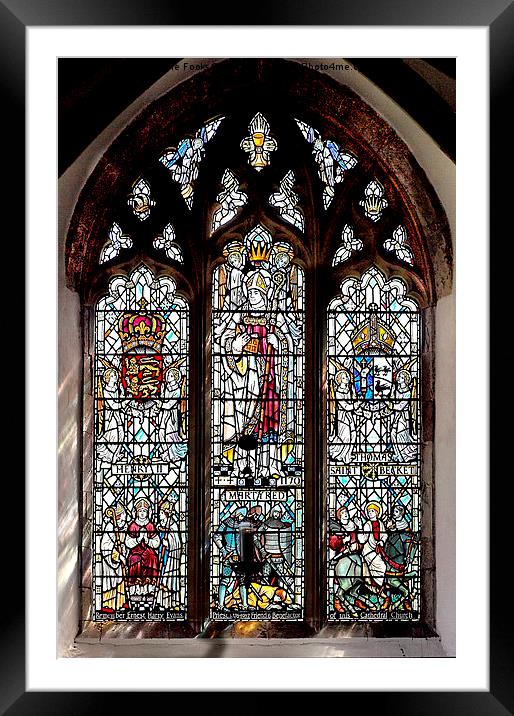  Stained Glass in Saint David's Cathedral, Pembrok Framed Mounted Print by Carole-Anne Fooks