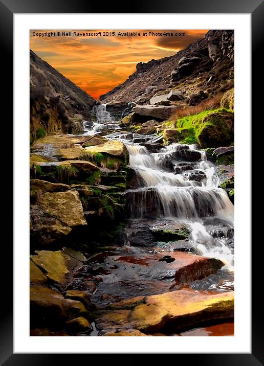  Waterfall sunrise Framed Mounted Print by Neil Ravenscroft