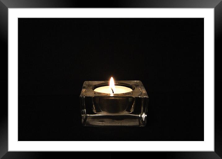 Glowing Candle Framed Mounted Print by Pete Holloway
