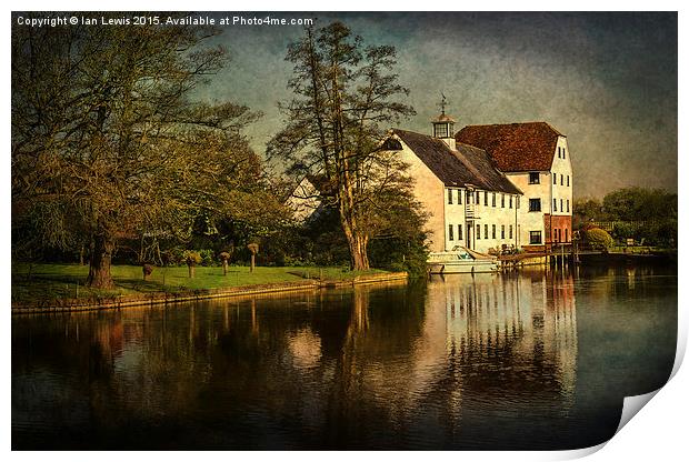  The Mill at Hambleden Print by Ian Lewis