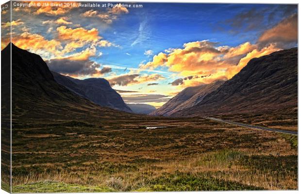 The Mountains of Glen Coe Canvas Print by Jane Braat