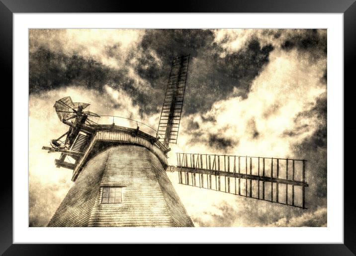 Upminster Windmill Essex Vintage Framed Mounted Print by David Pyatt