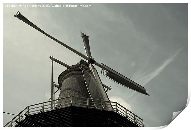 Delft Windmill  Print by Rob Hawkins