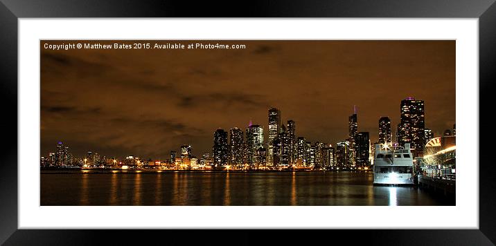 Chicago panorama Framed Mounted Print by Matthew Bates