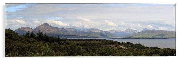 Cuillins Mountain range - Panorama Acrylic by Maria Gaellman