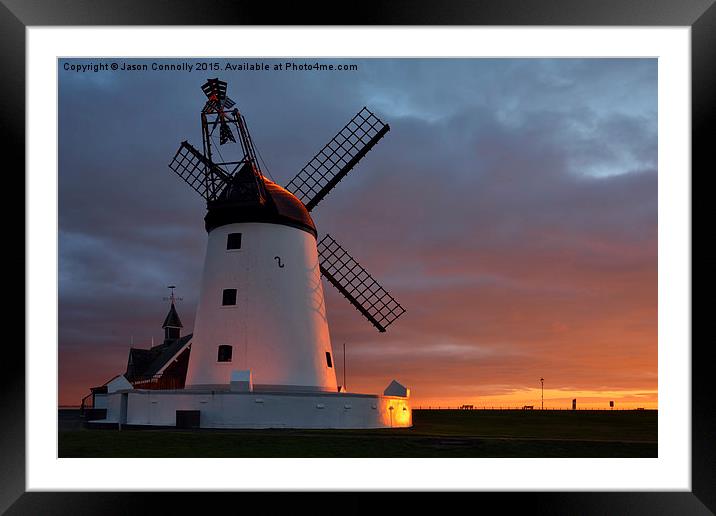  Lytham Windmill Sunset Framed Mounted Print by Jason Connolly