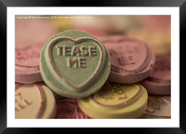  Love Hearts Sweets  Framed Mounted Print by Mike parkin