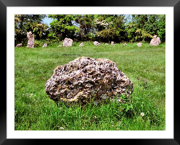  Rollright Stone Circle Framed Mounted Print by Carole-Anne Fooks