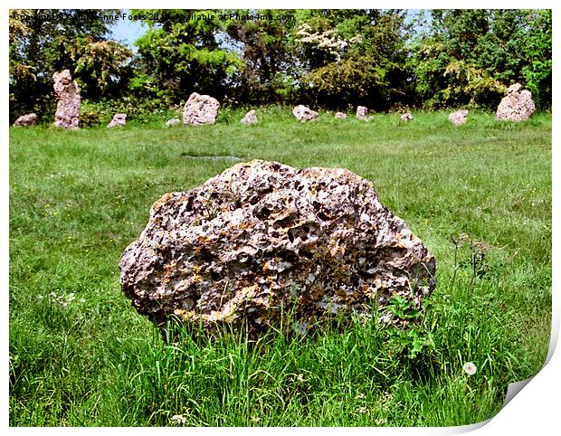  Rollright Stone Circle Print by Carole-Anne Fooks