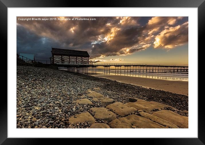  Storm Brewing Saltburn Framed Mounted Print by keith sayer