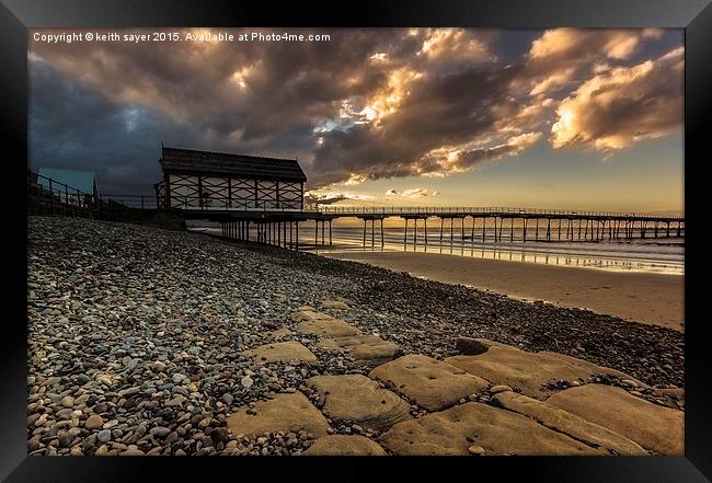  Storm Brewing Saltburn Framed Print by keith sayer