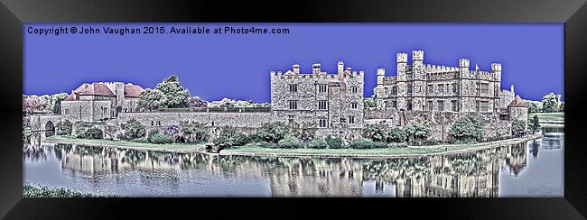  Leeds Castle Panorama Framed Print by John Vaughan