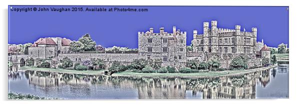  Leeds Castle Panorama Acrylic by John Vaughan