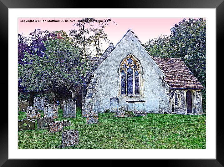  St Marys Church, Turville. Framed Mounted Print by Lilian Marshall