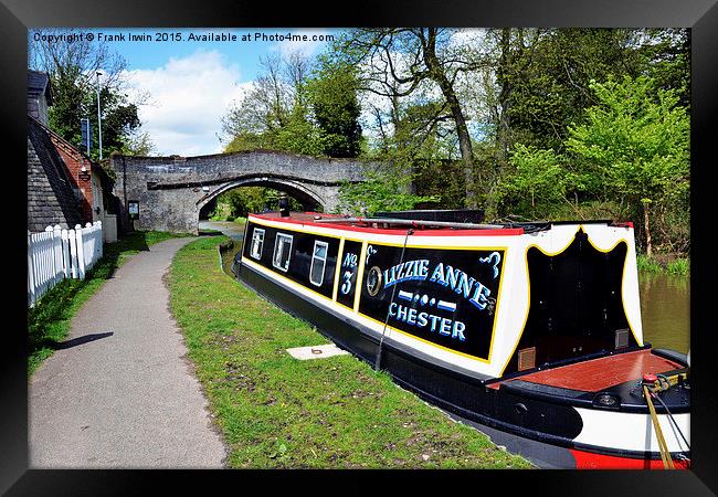  A narrow boat on the Shropshire union canal. Framed Print by Frank Irwin