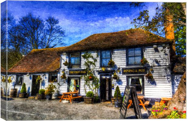  The Theydon Oak Pub Art Canvas Print by David Pyatt