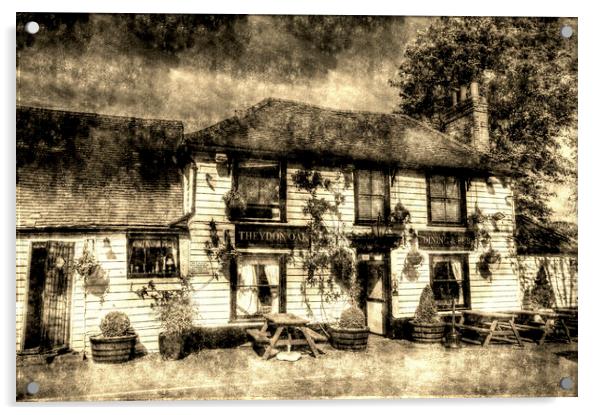 The Theydon Oak Pub Vintage Acrylic by David Pyatt