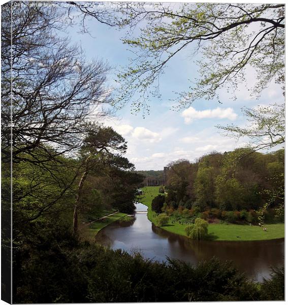 Fountains Abbey and Studley Royal Water Garden Canvas Print by Martin Connolly