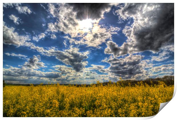 Dramatic Farm Sky Print by David Pyatt