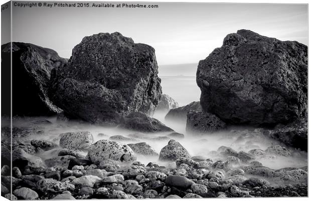  Waves and Rocks Canvas Print by Ray Pritchard