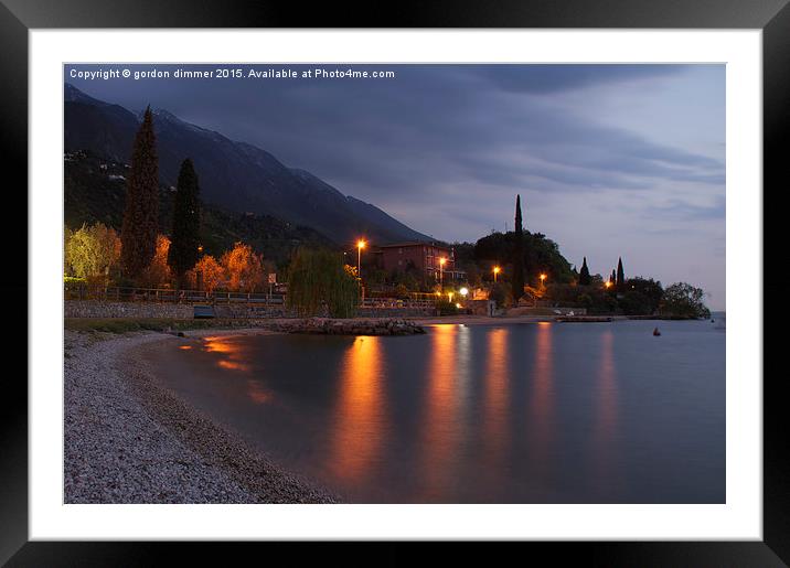  Lake Garda by lamplight Framed Mounted Print by Gordon Dimmer