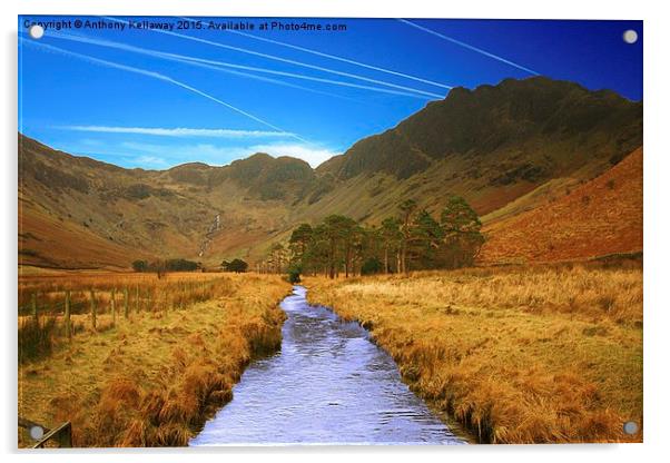  HAYSTACKS FROM BUTTERMERE Acrylic by Anthony Kellaway