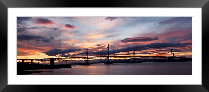  Forth Bridges at Sunset Framed Mounted Print by Tommy Dickson