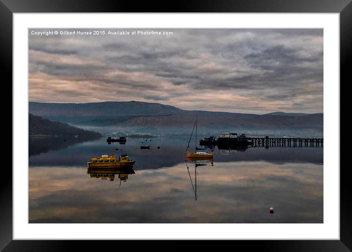 Dawn's Embrace: Loch Long Framed Mounted Print by Gilbert Hurree